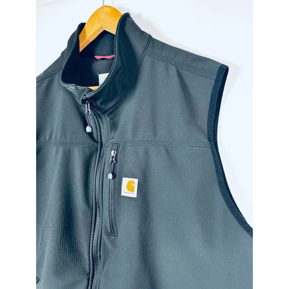 Carhartt Softshell Vest Mens 2X Black Full Zip Work Outdoor Zipper Pockets